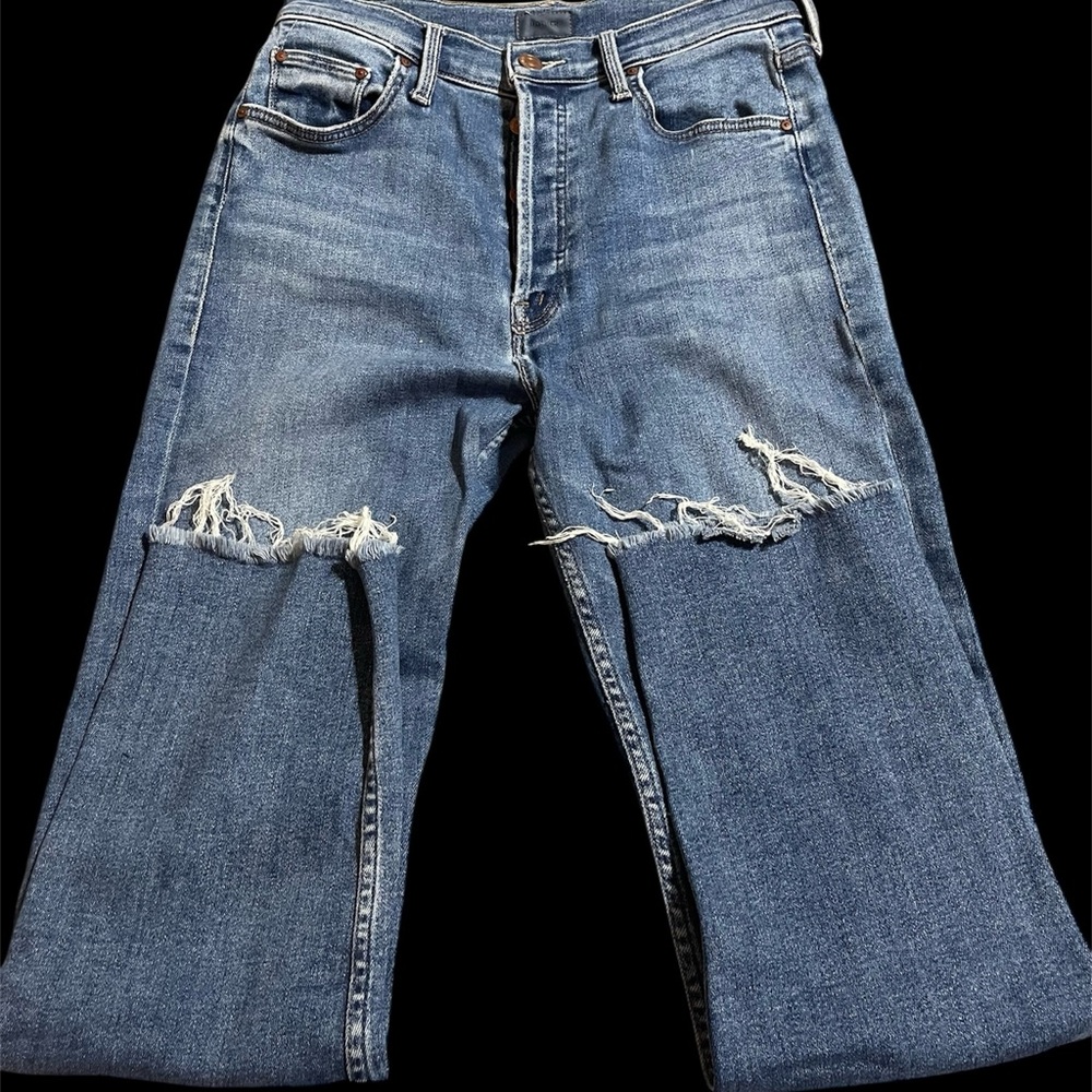 MOTHER The Tomcat Ankle Fray Jeans Anthropologie Les’t Just Be Friends Size 30